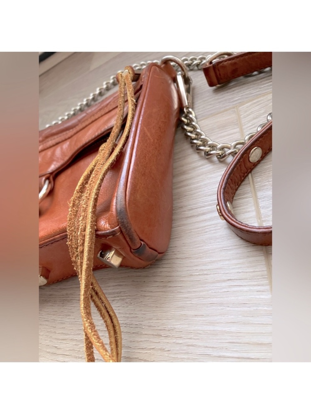 Rebecca Minkoff Mini MAC Convertible Crossbody Bag | Tan Leather - Picture 8 of 14